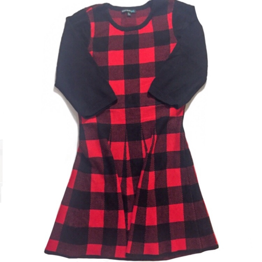 Red and Black Plaid Dress from Sequin Hearts girls